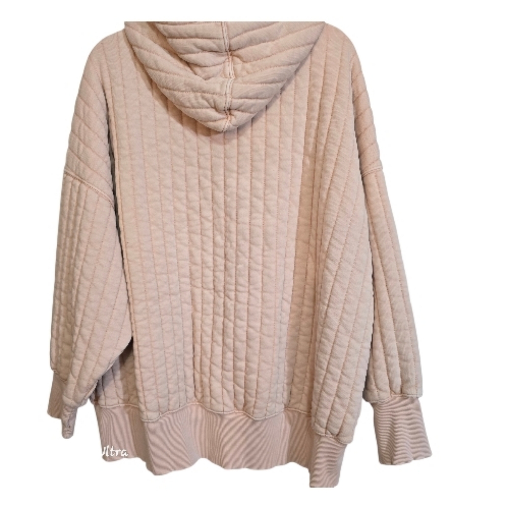 FP Movement by Free People Quilted Pullover Hoodie in Light Pink - Picture 3 of 6